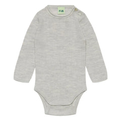 FUB - Merino Yün Ribana Body | Kırçıllı gri