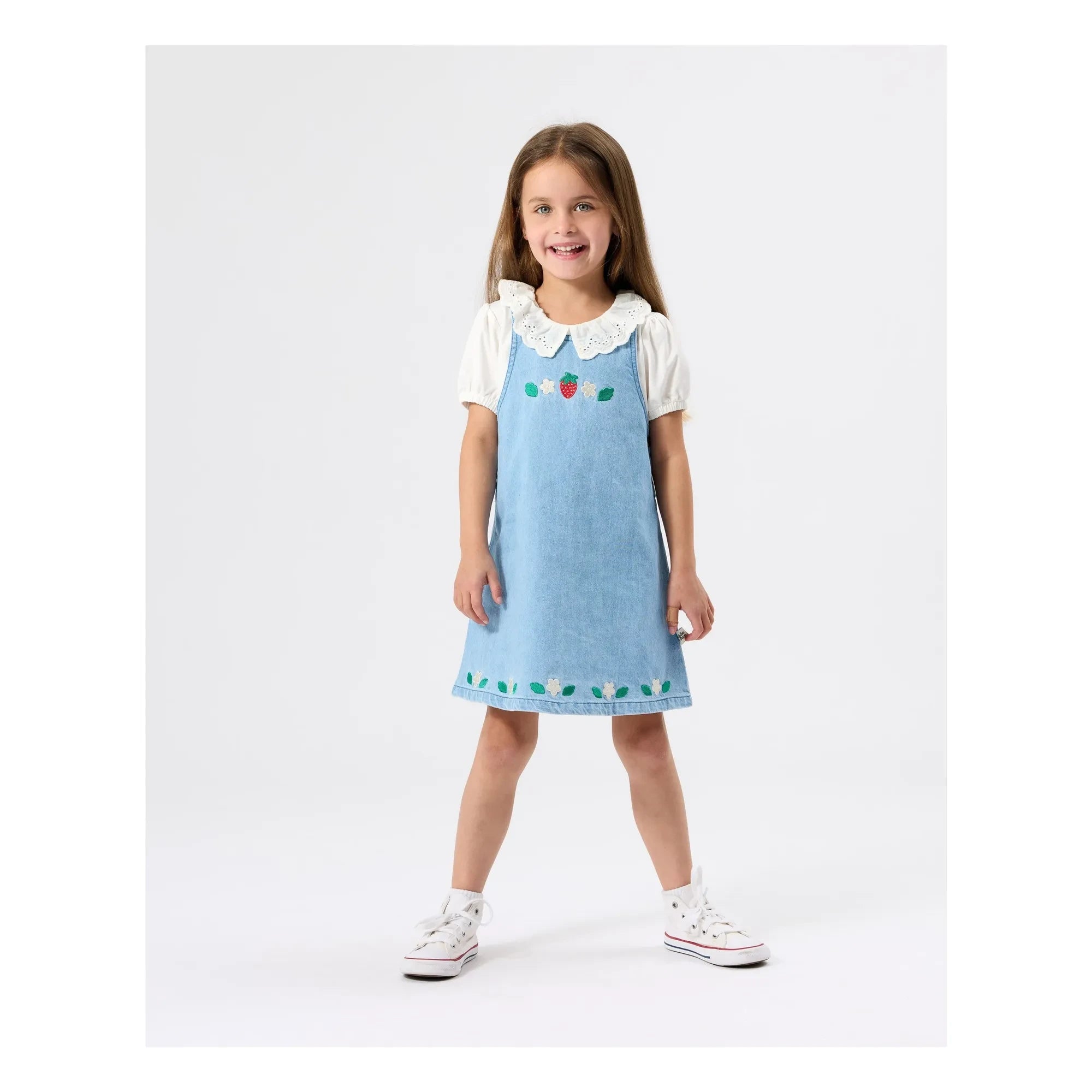 Goldie + Ace - Vestido de mezclilla Strawberry | Azul