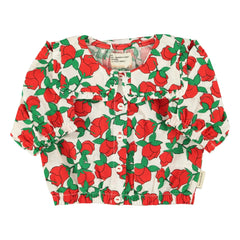 Piupiuchick - Blusa con cuello Claudine de lunares | Blanco
