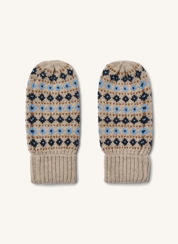 Wheat - Guantes Haansi con jacquard de lana merino | Azul