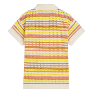 Scotch & Soda - Camisa de Lurex de rayas con malla | Amarillo