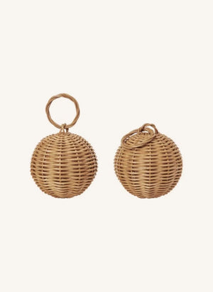 Ferm Living - Adornos navideños de ratán trenzado - set de 2