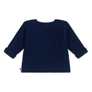 Petit Bateau - Cárdigan de algodón orgánico Barby | Azul marino