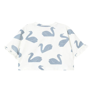 Tinycottons - Camiseta cisnes de algodón orgánico | Blanco