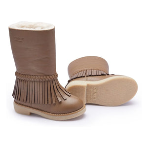 Donsje - Botas Daffy con flecos | Marrón