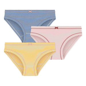 Petit Bateau - Milleraies Organik Pamuklu Çizgili Külot Seti 3'lü | Sarı