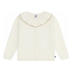 Petit Bateau - Chaleco con cuello de lana brillante | Crudo