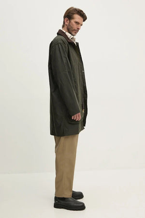 Chaqueta Barbour larga de algodón para hombre