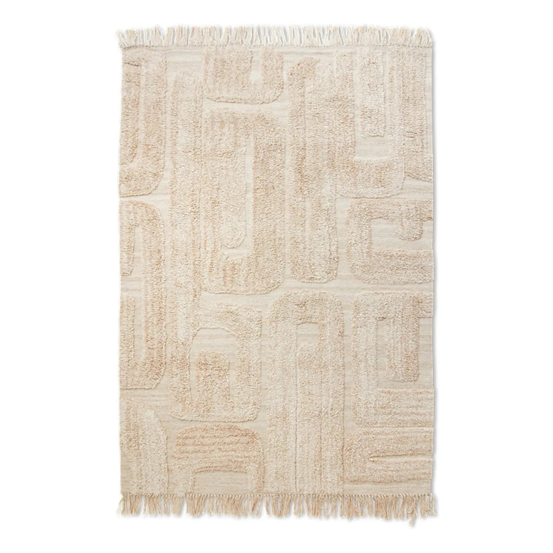 HKliving - Alfombra de tufting de piedra caliza | Crema