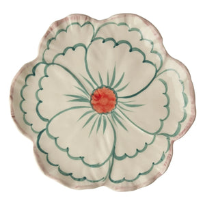 Rice - Fleur plato de postre de cerámica | Verde