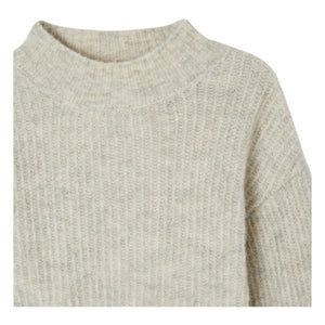American Vintage - Jersey de cuello alto de alpaca natural blanco | Blanco jaspeado