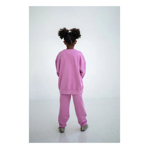 Repose AMS - Sudadera ancha de algodón orgánico Cozydrop Oiseaux | Rosa