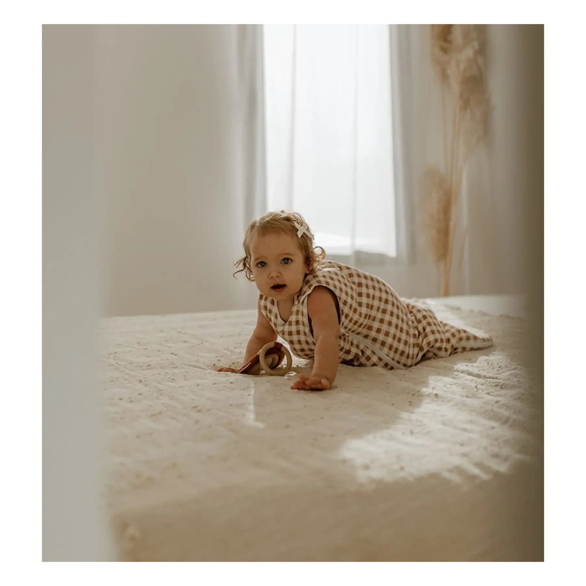 Saco de dormir reversible multitemporada Les Petites Billes - Vichy | Terracota