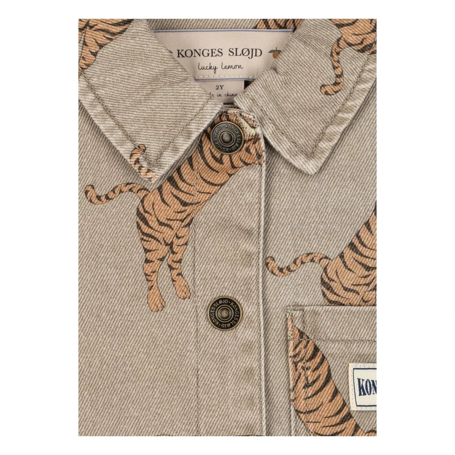 Konges Sløjd - Camisa Vaquera de Algodón Orgánico Magot Tigers | Beige