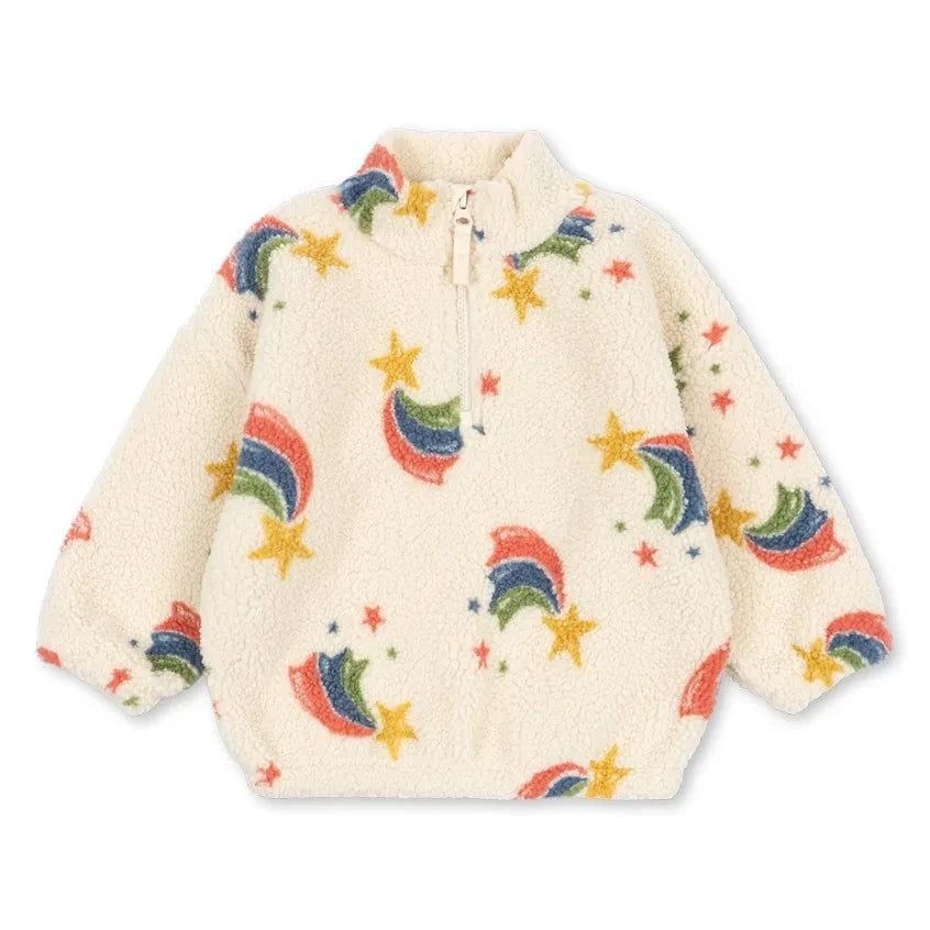 Konges Sløjd - Chaqueta Estilo Sherpa Jody Rainbow Fabricada con Fibras Recicladas | Crudo