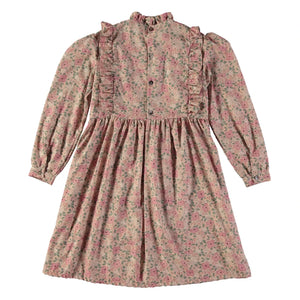 Risu Risu - Infanta Liberty Vestido fruncido de Algodón Orgánico | Rosa