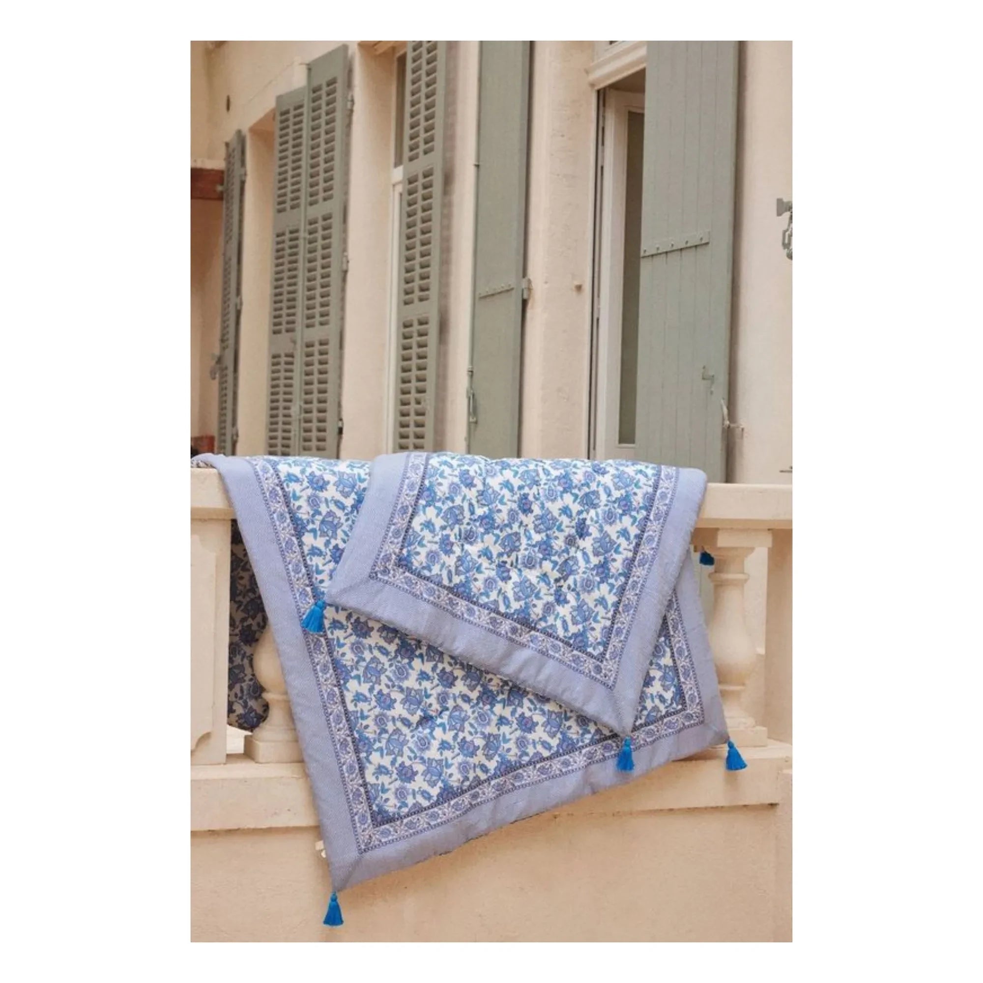 Louise Misha - Manta Enoha de Algodón Orgánico | Azul Celeste
