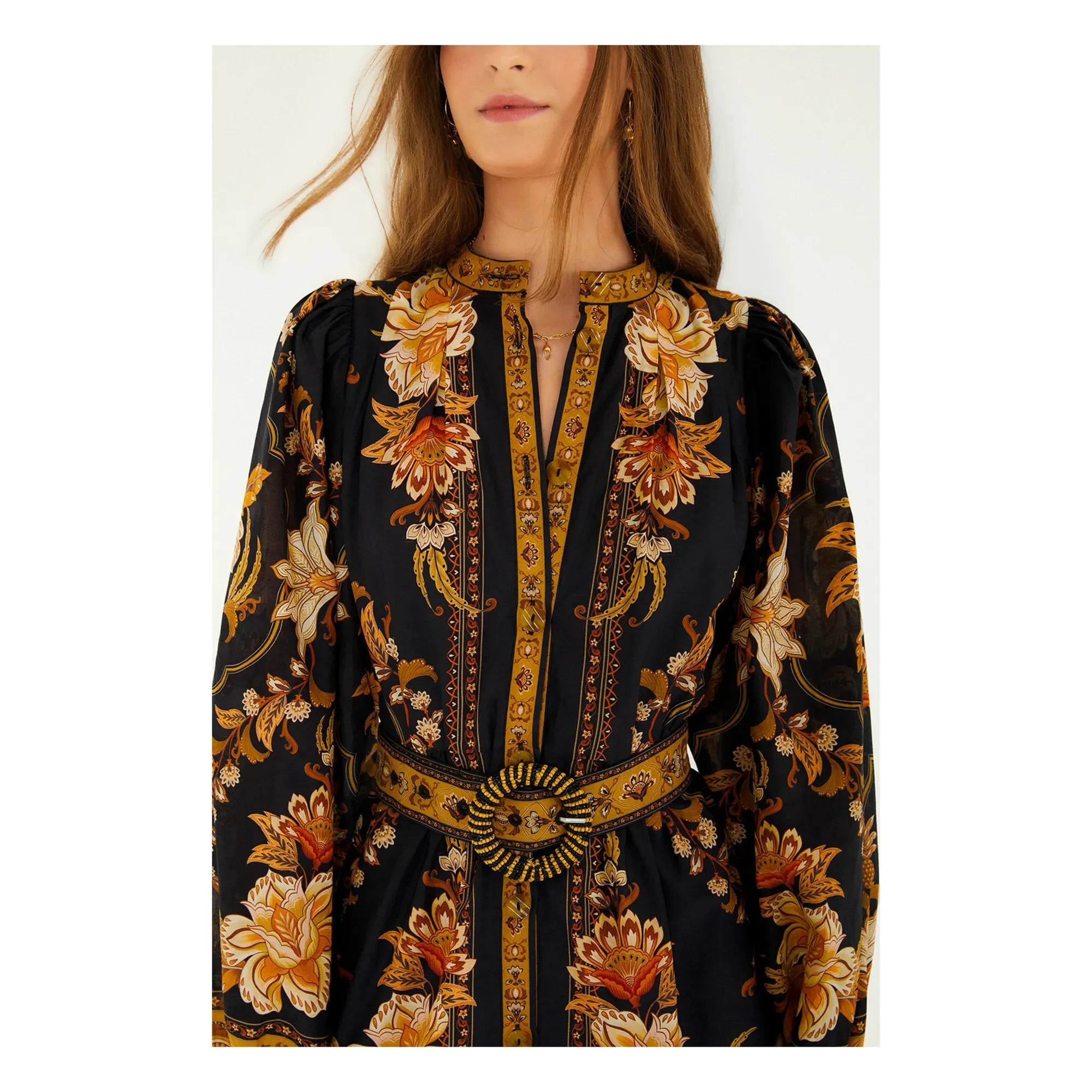 Vestido Farm Rio - Majestic Garden | Negro