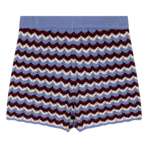 Indee - Shorts cortos de ganchillo de vitaminas a rayas | Azul