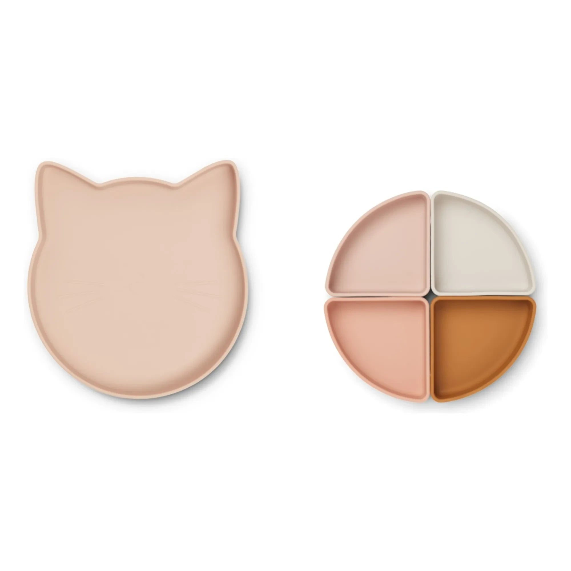 Liewood - Plato compartimentado de silicona Arne | Gato rosa multi mix