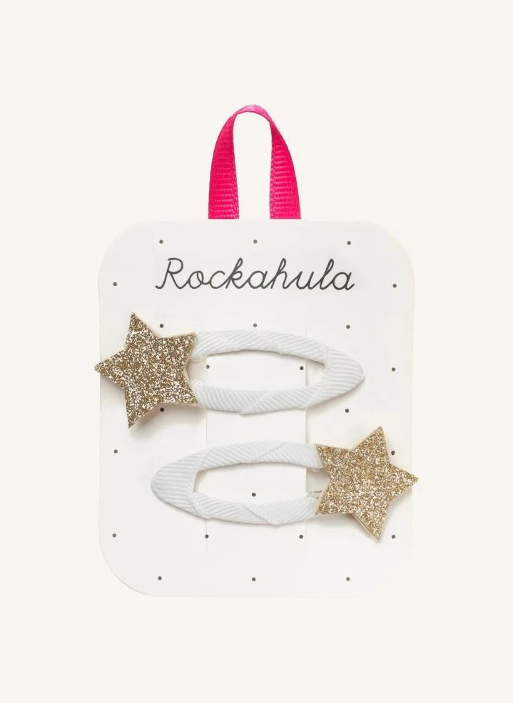 Rockahula Kids - Set de 2 Pinzas Brillantes en Forma de Estrella | Blanco