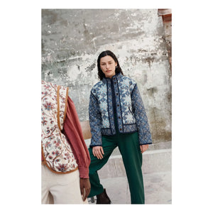 Louise Misha - Omotayo Midnight Star Patchwork Organik Pamuk Ceket - Kadın Koleksiyonu | Mavi