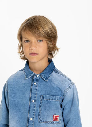 Hundred Pieces - Enzo Denim Camisa | Denim Claro