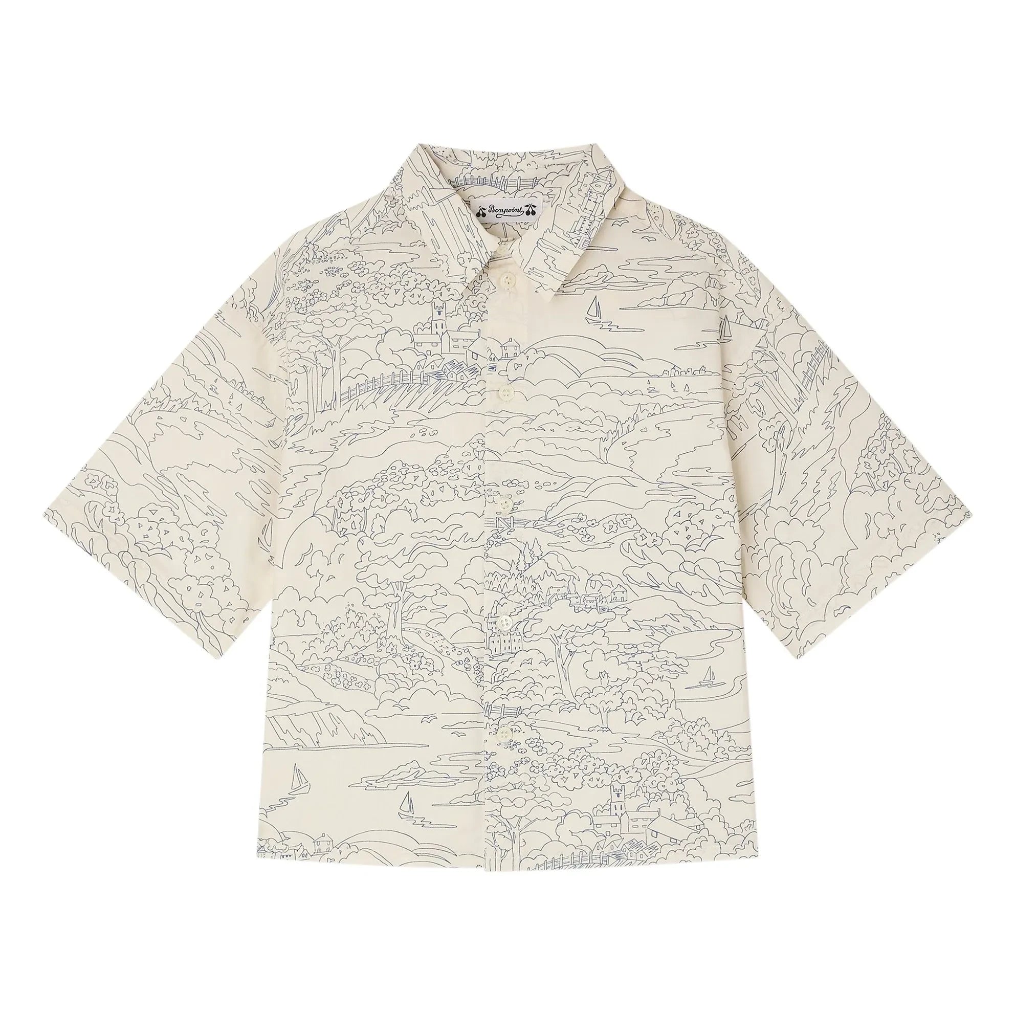 Bonpoint - Camisa de algodón orgánico Erian Paysage | Crudo