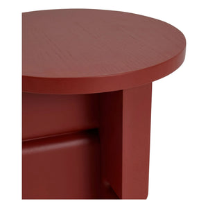 Nobodinoz - Mesita auxiliar Noon de madera pintada | Rojo pardo