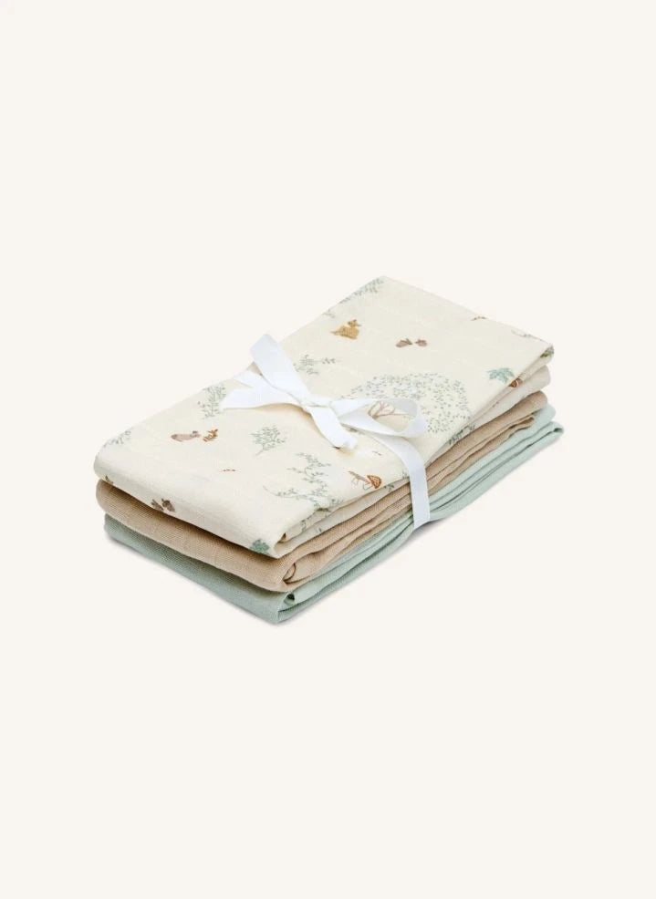 Cam Cam - Woodland Muslin Pañales para Bebé - Set de 3 | Ecru