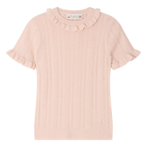 Bonpoint - Camiseta de punto fino de lana Lucie | Rosa empolvado