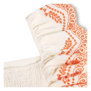 Molo - Volantes Rosamond Conton Top | Marfil