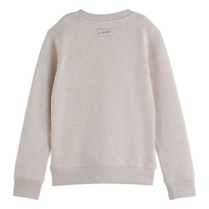 Scotch & Soda - Sudadera con logotipo y estampado de algodón orgánico | Blanco jaspeado