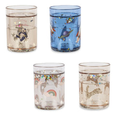 Konges Sløjd - Vasos con purpurina - Set de 4 | Azul