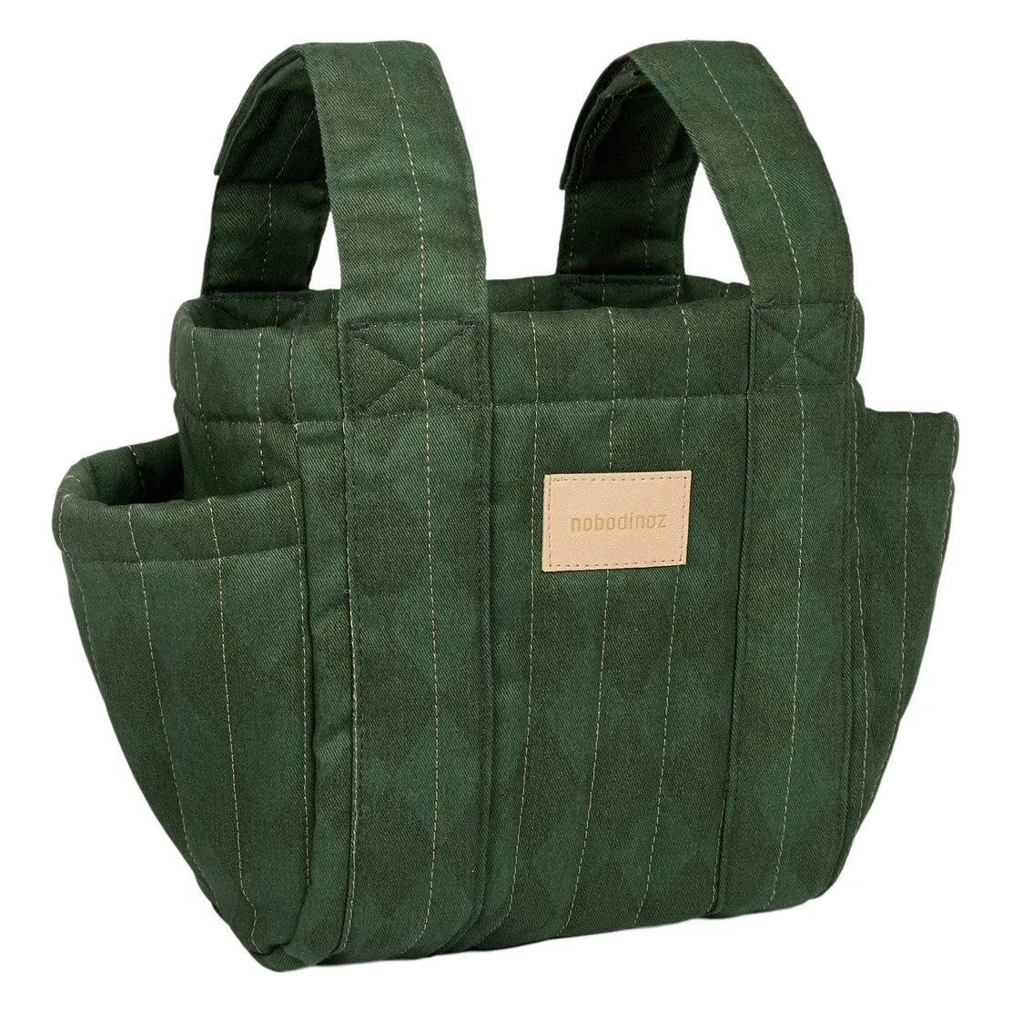 Nobodinoz - Bolso organizador para cochecito Hyde Park Diamonds | Verde