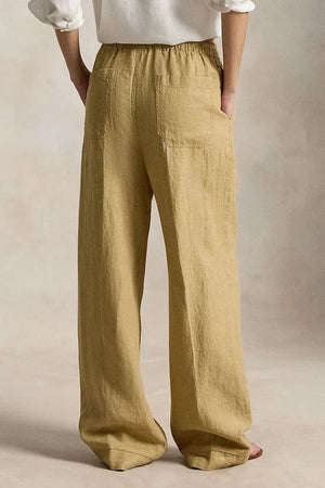 Pantalón de lino ancho de mujer Polo Ralph Lauren