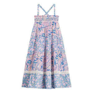 Louise Misha - Vestido sin tirantes Marcelinette de algodón orgánico con flores | Morado