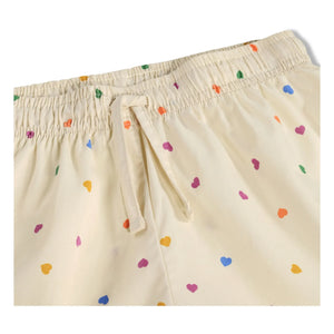 Molo - Pijama Corto de Algodón Orgánico Lexi Hearts | Crudo