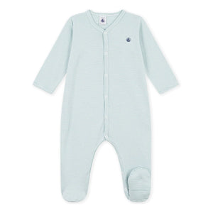 Petit Bateau - Pyjamas Dors Bien Çizgili Milleraies Organik Pamuk | Yeşil