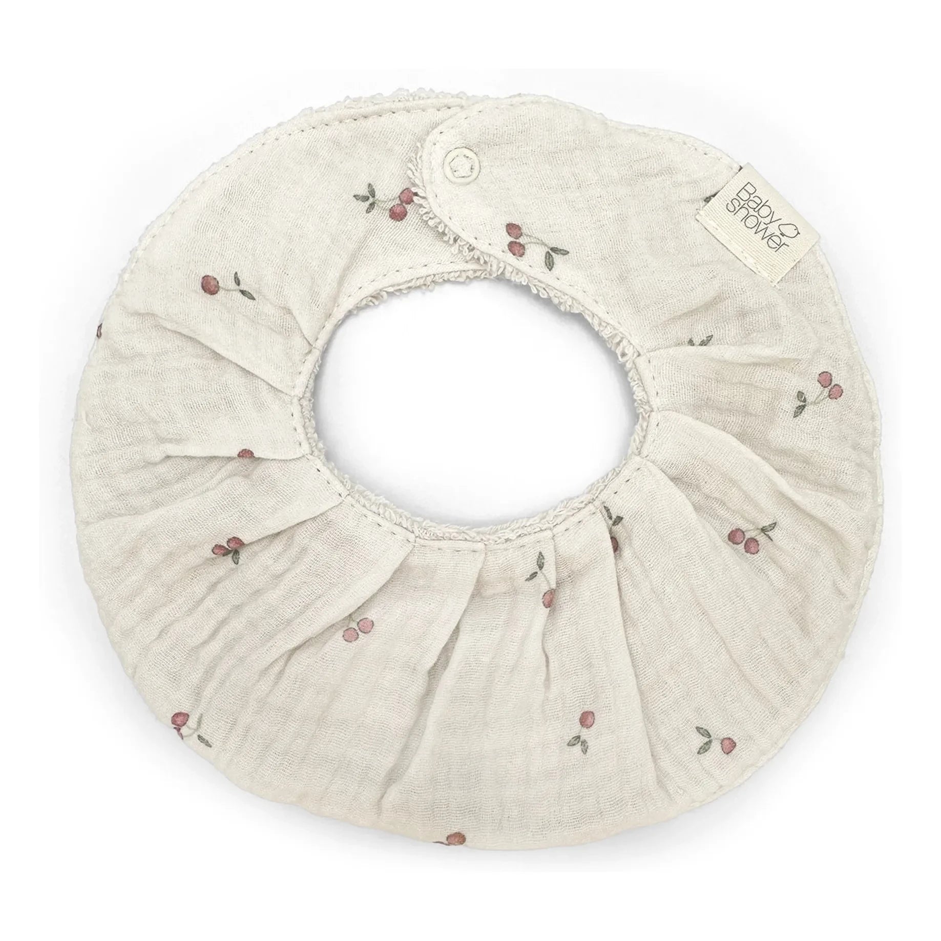 Babyshower - Babero elegante Cerezas | Crudo
