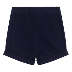 Petit Bateau - Pantalón corto de forro polar de algodón orgánico | Azul noche