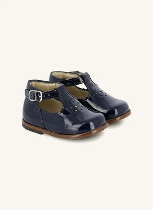 Tartine et Chocolat - Zapatos de bebé de piel charolada con lazo | Azul marino