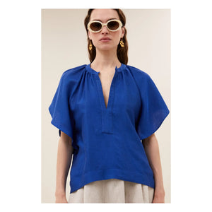 By Bar - Vina Blusa brillante | Azul real