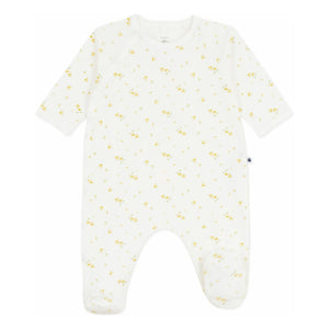 Petit Bateau - Pijama de algodón orgánico con estampado floral y botones a presión | Blanco