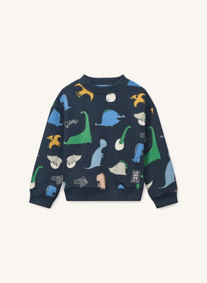 Liewood - Sudadera orgánica de algodón Ridley Dinosaurs | Azul marino