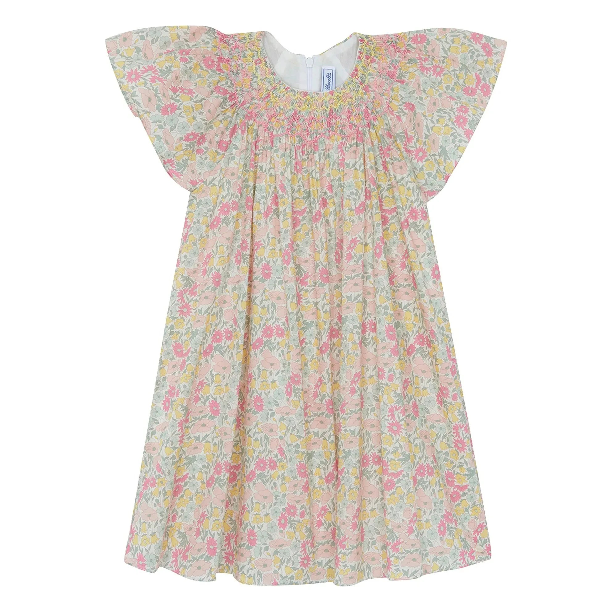 Tartine et Chocolat - Vestido fruncido Liberty | Amarillo