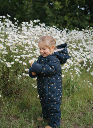 Töastie - Chaqueta Nube Impermeable con Diseño Floral | Azul Oscuro