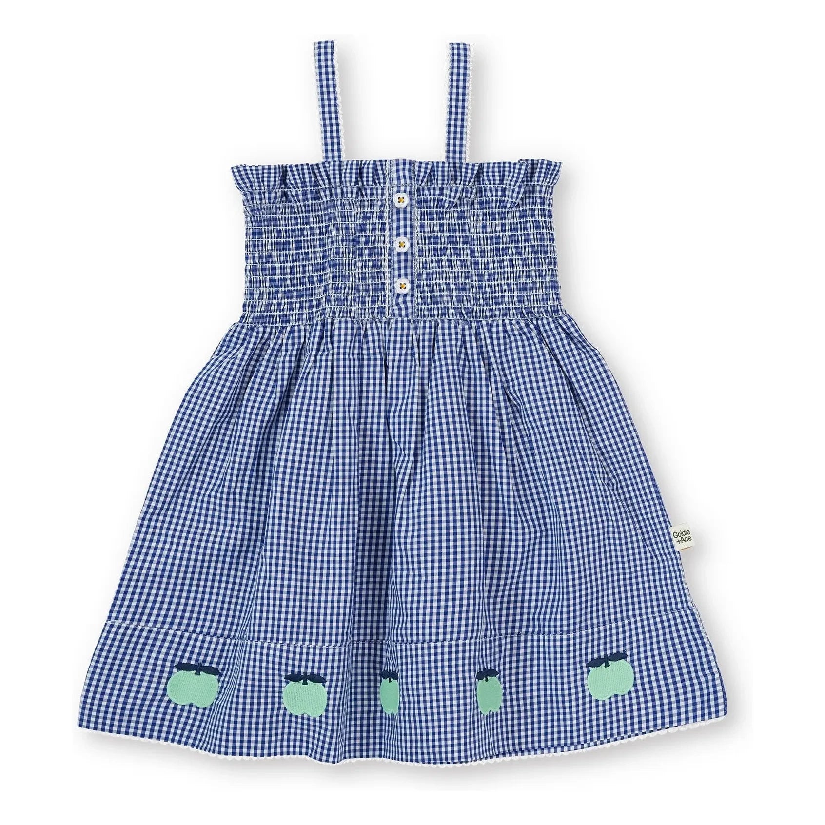 Goldie + Ace - Vestido Gingham Fruncido | Azul