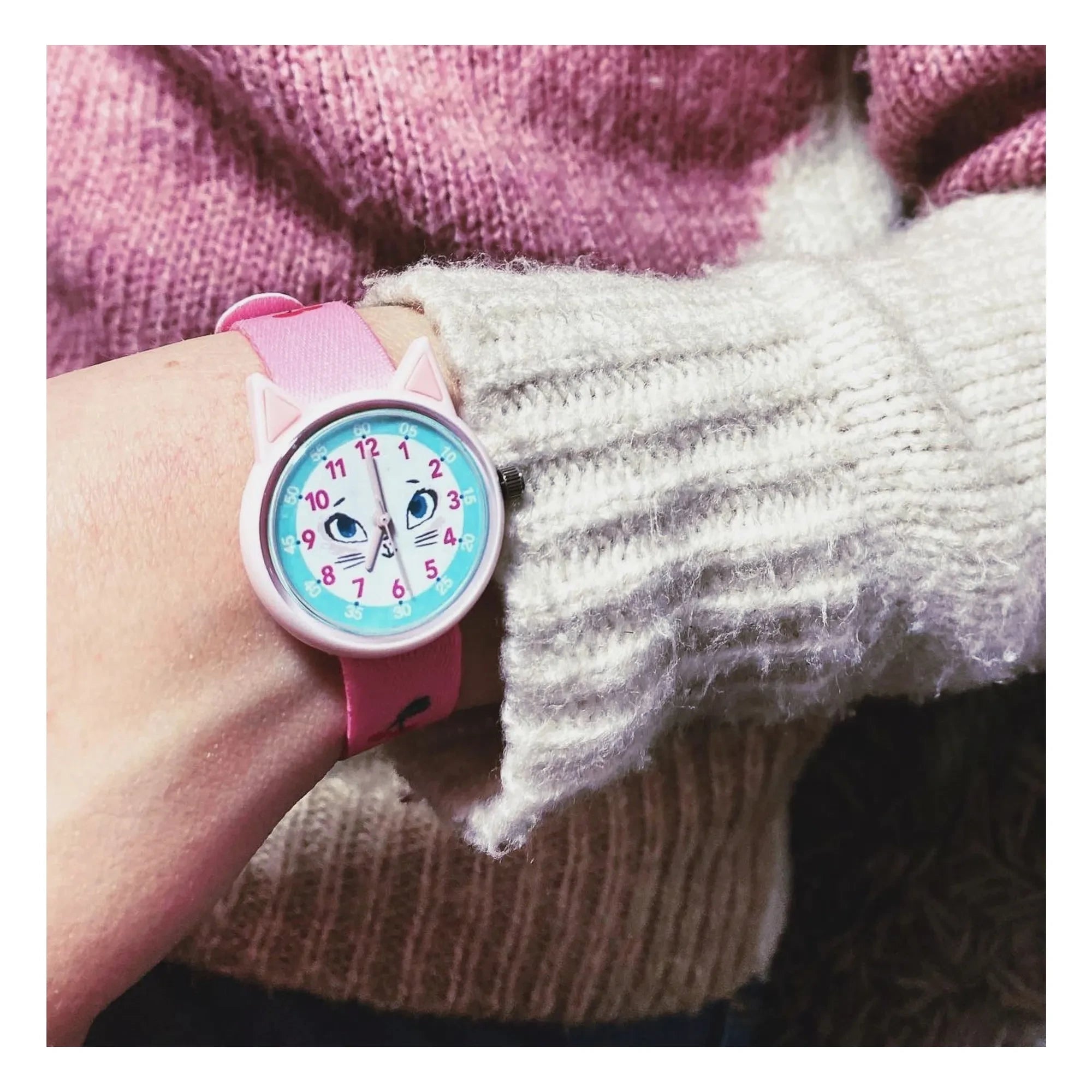 Djeco - TICLOCK - Reloj de Gato | Rosa