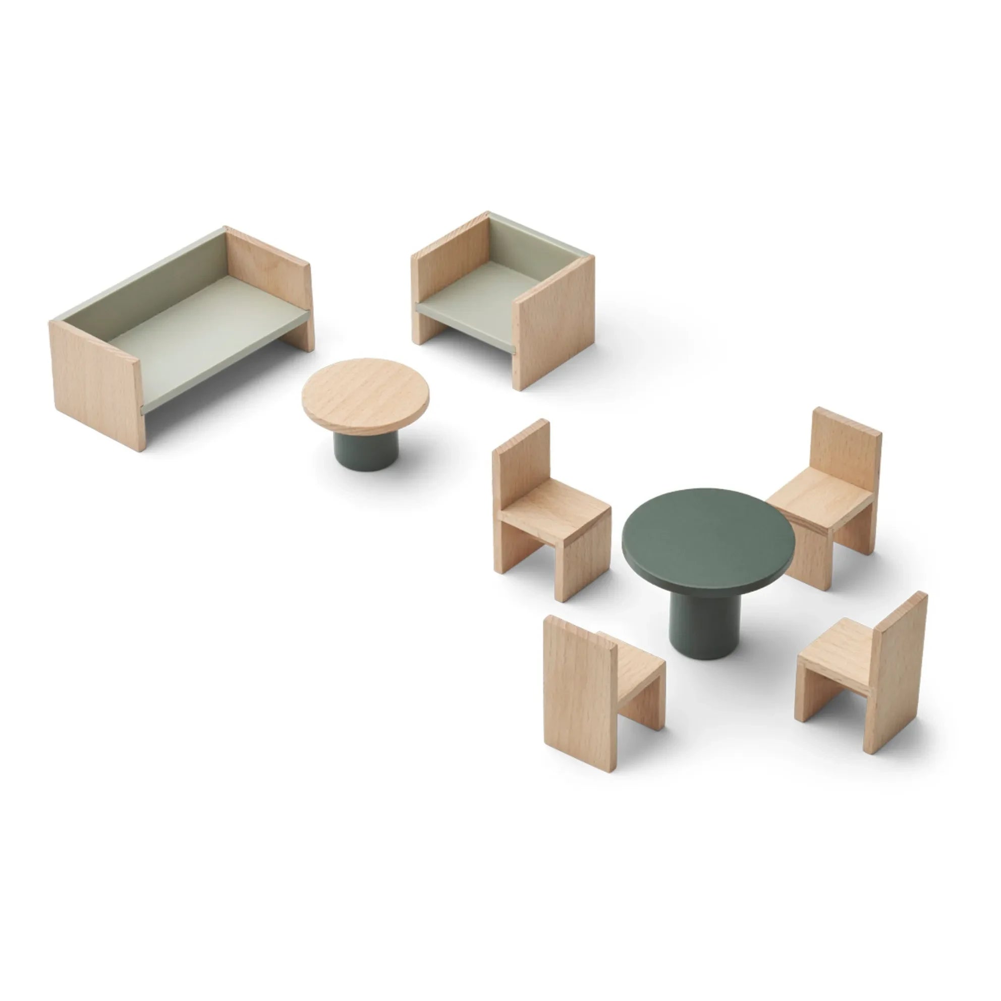 Liewood - Juego de muebles de salón para casa de muñecas | Verde